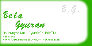 bela gyuran business card